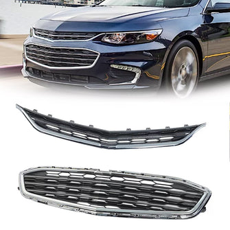 Front Honeycomb Upper Grille + Lower Grill For Chevrolet Malibu 2016-2018