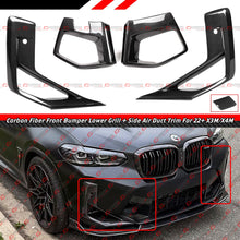 For 2022-2025 BMW X3M X4M Carbon Fiber Front Lower Grill + Side Air Duct Trim Covers
