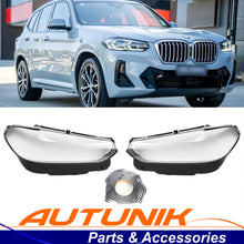 For 2022-2024 BMW X3 X4 G01 G02 LCI Left+Right Side Front Headlight Lens Clear Cover + Glue