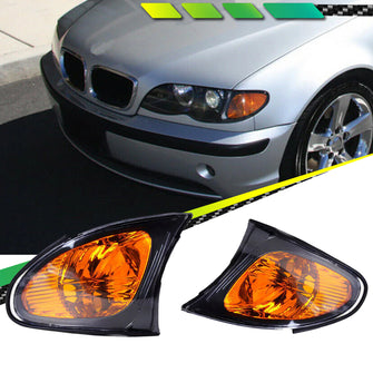 Yellow Lens Front Bumper Corner Turn Signal Lights For BMW 02-05 E46 3-SERIES 4 Door Sedan