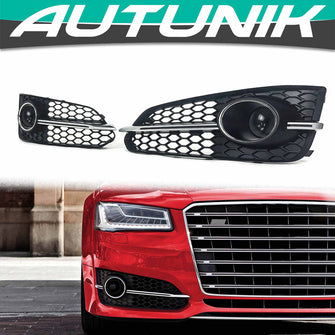 Front Fog Grill Grille Light Cover for 2015-2018 AUDI A8 S8 D4PA