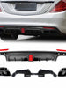 Carbon Look Rear Diffuser w/ Light + Black Exhaust Tips For Mercedes  W222 Sedan AMG Pack 2013-2017