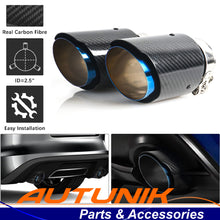 2pcs/Set 2.5" Inlet Carbon Muffler Exhaust Tips For Lexus IS 250 300 350 IS200t