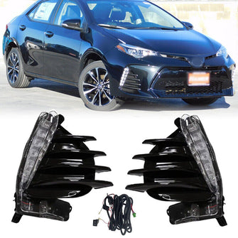 LED DRL Daytime Running Light Fog Lamp Fit 2017-2019 Toyota Corolla SE XSE