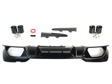 For 2019-2022 BMW G20 M340i Gloss Black Rear Diffuser w/ Carbon Fiber Quad Exhaust Tips