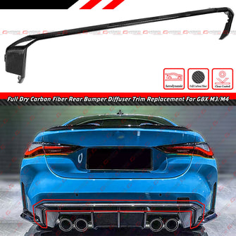 For 2021-2025 BMW G80 M3 G82 G83 M4 Dry Carbon Fiber Rear Bumper Diffuser Trim Replacement