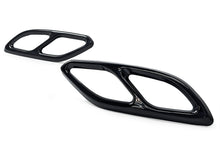 Gloss Black Exhaust Tip Covers Trim Fit Mercedes W205 C-Class W213 E-Class X253 GLC AMG Line