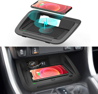 Wireless Charger Center Console Qi Charging Station for Toyota RAV4 2019-2024