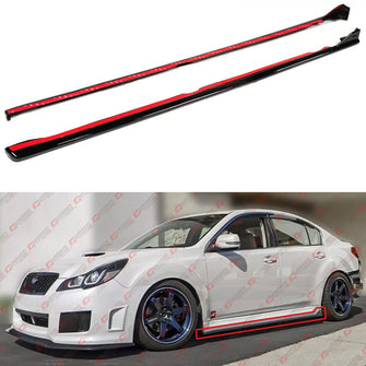 For 2010-2014 Subaru Legacy Sedan 5th Gen Gloss Black Side Skirt Extension