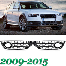 Black Honeycomb Front Fog Light Grille Grill For Audi A4 B8 B8.5 ALLROAD 2009-15