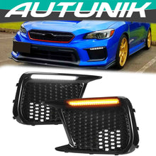 For 18-21 Subaru WRX STI Sequential LED DRL Dayting Running Lights Kits Fog Light Bezels