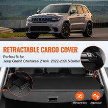 Retractable Rear Cargo Cover For Jeep Grand Cherokee 2-Row 2022–2024 Security Shield