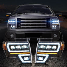 FULL LED Projector Headlights /W Sequential Turn For 2009-2014 Ford F-150 F150