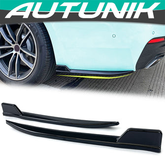 Gloss Black Rear Bumper Side Splitters Canard for BMW 5-Series G30 M-Sport 2017-2020