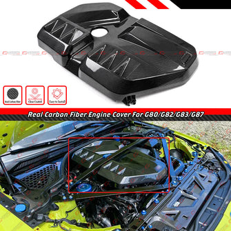 For 2021-2025 BMW G8X M2 G87 M3 G80 M4 G82 G83 Prepreg Dry Carbon Fiber Engine Cover Replacement