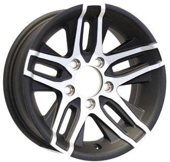 14X5.5 Aluminum Trailer Wheel 5 Lug 4.5 Center Altitude Matte Black Rim