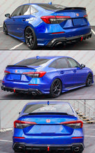 For 2022-2025 Honda Civic Sedan Aegena Blue LED Rear Diffuser + Corner Sparts Splitter