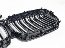 For 2019-2023 BMW X5 G05 Gloss Black Front Grille w/ LED Lights Dual Slat Kidney Grille