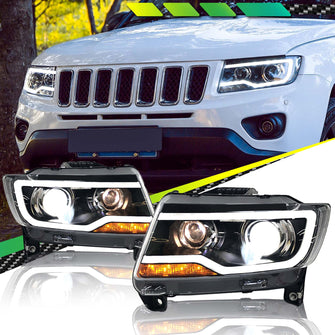 For Jeep Compass 2011-2017 Dark Headlight Low/High Beam Pair