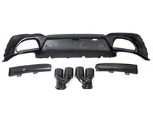 For 2019-2022 BMW G20 M340i Gloss Black Rear Diffuser w/ Exhaust Tips Pair