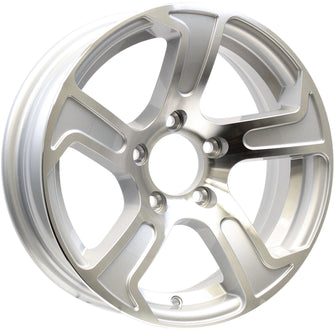 2-Pack 14X5.5 Aluminum Trailer Wheels 5 Lug 4.5 Center Summit Silver Rim