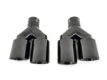 Univesal Dual Twin Black Exhaust Tips 65mm Inlet for BMW Audi Mercedes Models