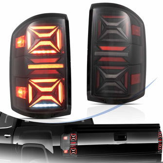 LED Tail Lights Fit 2014-2018 GMC Sierra 1500 2500 3500 Rear Lamps w/Startup Animation