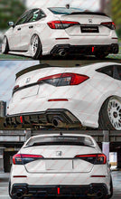 Pearl White LED Rear Bumper Diffuser & Corner Spats Splitter For 2022-2024 Honda Civic Sedan