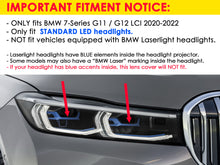 Pair Headlight Clear Lens Cover Shell For BMW 7 Series G11 G12 750Li 2019-22 LCI