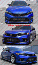 For 2022-2024 Honda Civic Gloss Black Front Lower Grill + Fog Light Bezel Cover Replacement