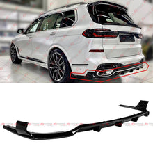 For 2019-2025 BMW X7 G07 M50i M60i M Sport Gloss Black Rear Bumper Diffuser W/Corner Extension