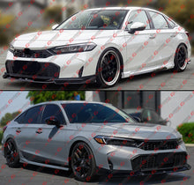 For 2025-2026 Honda Civic GF Bodykit Gloss Black Pearl Front Bumper Lip Splitter