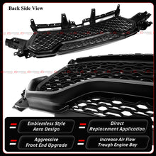 For 2021-2024 RAM 1500 TRX Emblemless Matte Black Front Upper Grille w/ LED DRL Light Bar