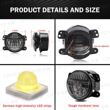 LED Fog Lights for Jeep Wrangler JK TJ LJ 97-18 JL JLU Rubicon Sahara 2018-21