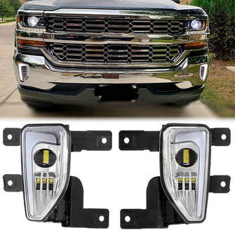 LED Fog Lights with DRL for 2016 2017 2018 Chevy Silverado 1500 Bumper Fog Lamps