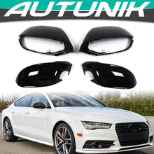 Gloss Black Side Mirror Covers Caps For AUDI A7 C7 S7 RS7 2012-2018 w/ lane assist mc130