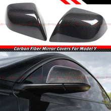 For 2020-2024 Tesla Model Y Add-On Real Carbon Fiber Side Mirror Covers Cap