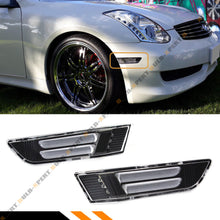 Clear Lens LED Side Marker Lamps Fender Lights For 2003-2007 Infiniti G35 Coupe