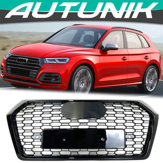 Honeycomb Front Grill Black for Audi Q5 SQ5 B9 2018-2020 fg338