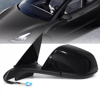 13Pin Left Driver Side Mirror Assembly Black For Tesla Model 3 2017-2023 Heated Memory Recall