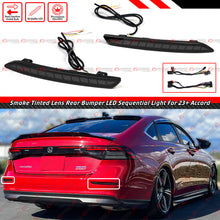 Smoke Lens Rear Bumper Sequential LED Light Reflectors For Honda Accord 2023 2024 w/ Dynamic Star-up Animation