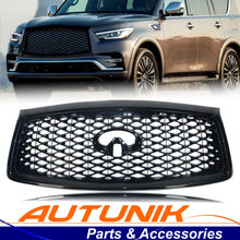 Gloss Black Front Grill for 2018-2021 INFINITI QX80 w/Camera Hole