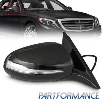 Black Right Passenger Side Mirror w/ Blind Spot For 2014-2020 Mercedes W222 S500 S550 Sedan