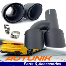 60mm Matte Carbon Fiber Exhaust Tips Muffler Tailpipe for Audi A4 A5 A6 A7