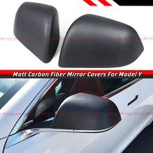 For 2020-2024 Tesla Model Y Matte Carbon Fiber Add-On Side Mirror Covers Cap