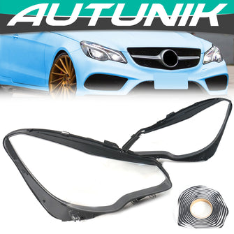 Left+Right Headlight Cover Set For Mercedes W207 E-Class E350 E400 E550 Coupe 2014-2016