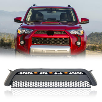 Front Bumper Upper Grille Mesh Grill w/Light Matt Black for Toyota 4Runner 12-15