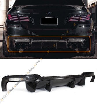 Real Carbon Fiber Rear Diffuser BMW F10 5 Series 535i 528i 2010-2016 M-Sport