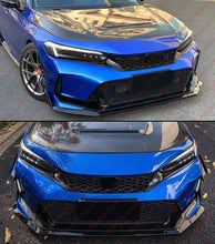 Gloss Black Front Lip Splitter For 2022-2024 Honda Civic Type-R Conversion Bumper