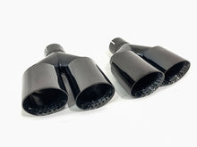 Univesal Dual Twin Black Exhaust Tips 65mm Inlet for BMW Audi Mercedes Models